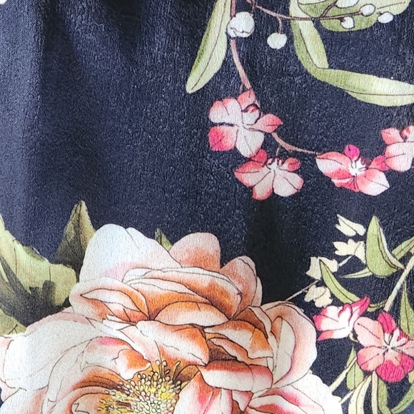 ASOS Parisian Black Mauve Floral Satin Wrap Maxi Dress Side Tie Slit Sz 4 NWOT - Picture 2 of 15